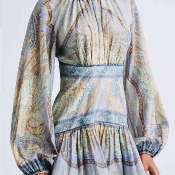 COSTA AZUL Chic Long Sleeve Paisley Dress - Picture 4 of 4